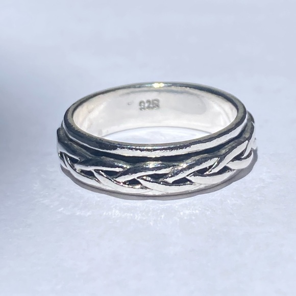 925 sterling silver braid style fidget ring✨ - Picture 4 of 15